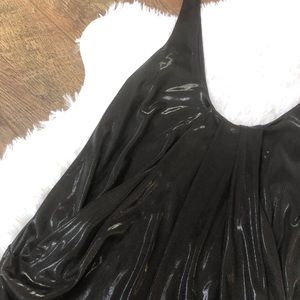 Diane Von Furstenberg Shiny Black scoop neck top 2